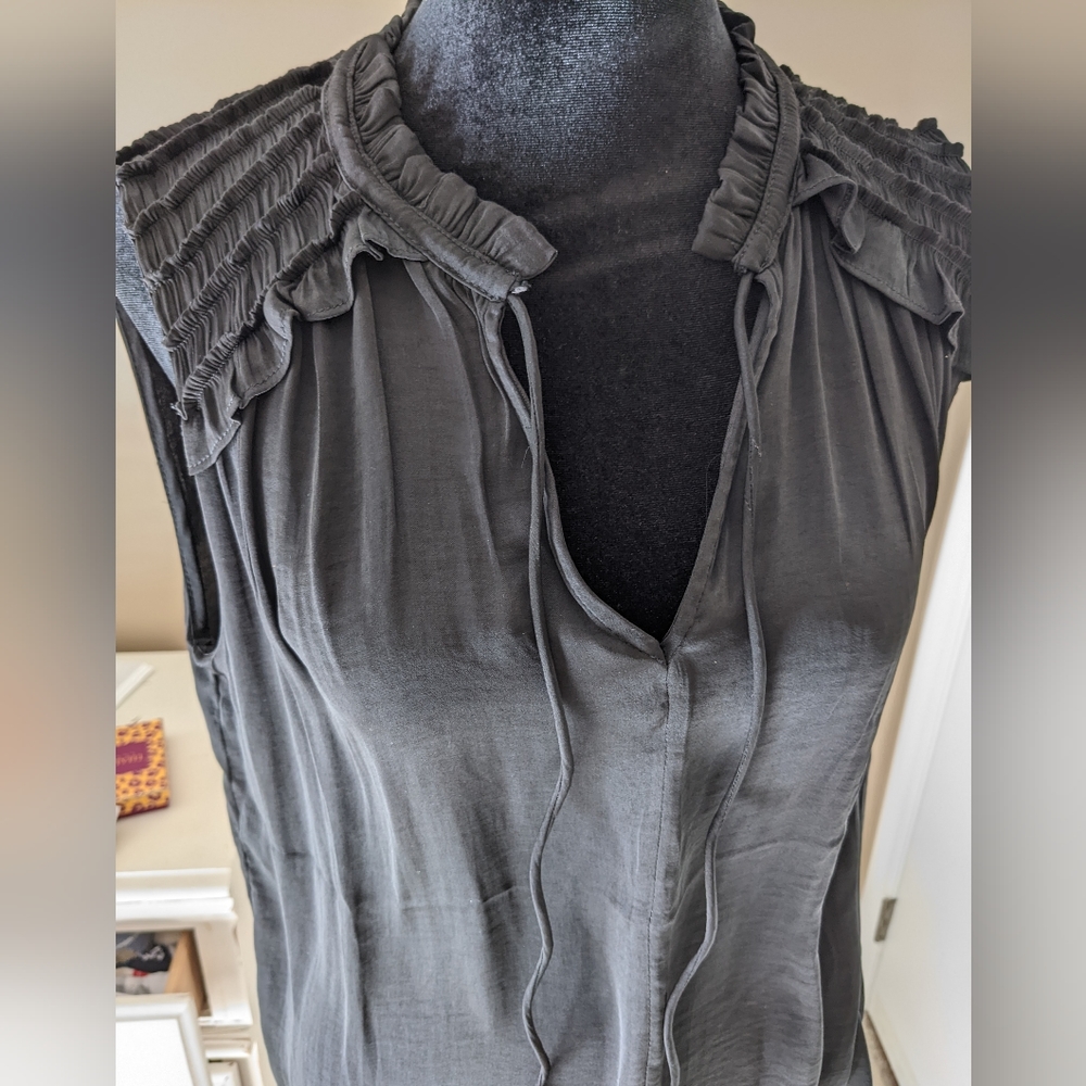 NWT Carmen Marc Valvo blouse, black, size small